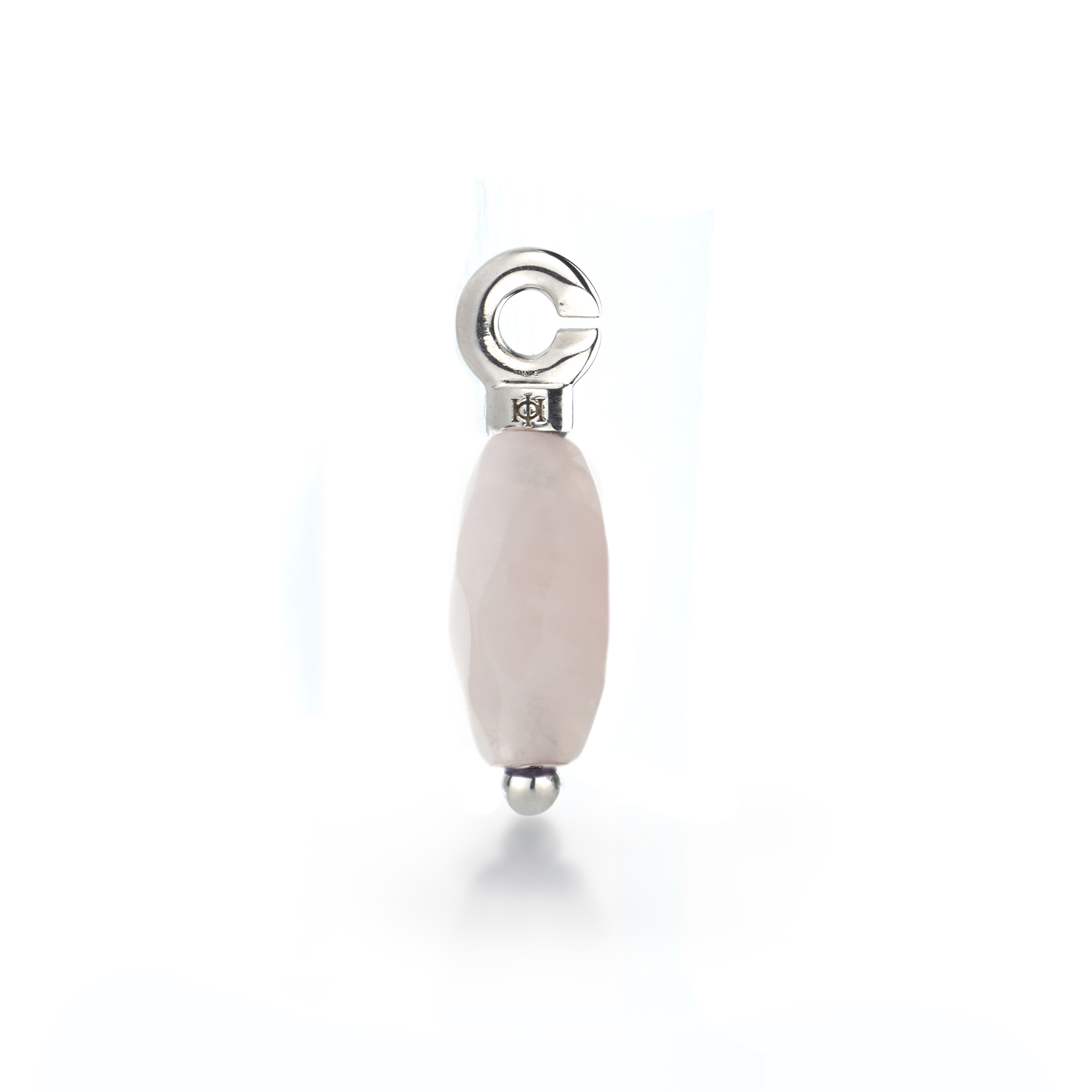 Elongated Rose Quartz C-clasp